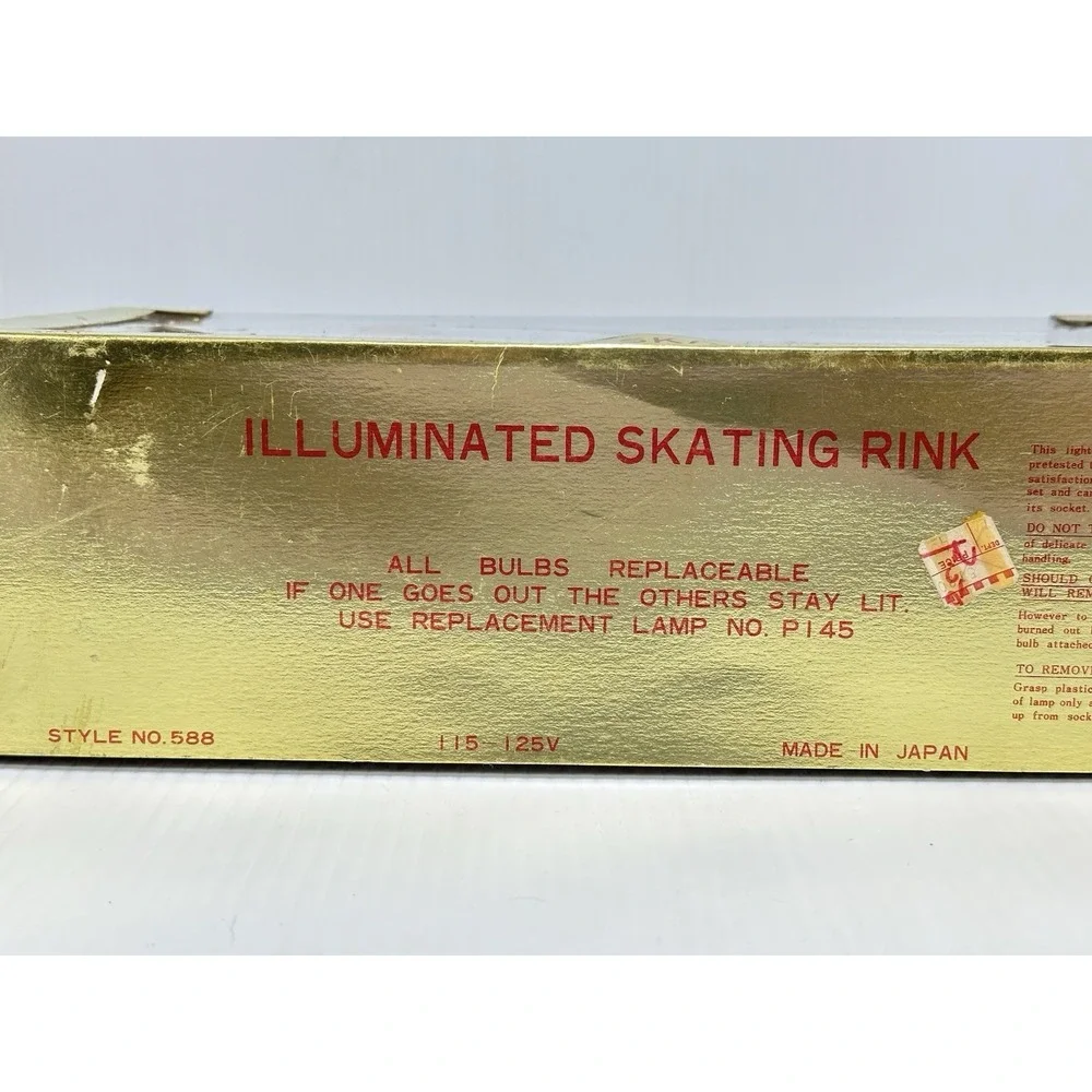 Vintage Pixie Diorama Illuminated Skating Rink Style NO 588 Christmas Japan Box
